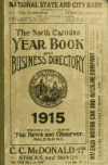 Book preview: The North Carolina year book and business directory [serial] (Volume 1915) by Samuel Miller