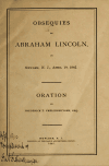 Book preview: Obsequies of Abraham Lincoln, in Newark, N. J., April 19, 1865 : oration by Frederick T. (Frederick Theodore) Frelinghuysen