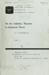 Book preview: On the adiabatic theorem in quantum theory. Part I by Kurt Otto Friedrichs