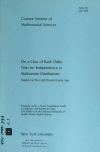 Book preview: On a class of rank order tests for independence in multivariate distributions by Madan Lal Puri