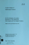 Book preview: On the estimation of location parameters in the multivariate one-sample problems by Madan Lal Puri