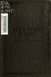 Book preview: Place names in Kent by J. W. (John William) Horsley