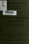 Book preview: P. Ovidi Nasonis elegiaca by 43 B.C.-17 or 18 A.D Ovid
