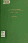 Book preview: Presbyterian College Magazine (Volume Vol. 14, No. 1) by Presbyterian College