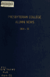 Book preview: Presbyterian College Alumni News (Volume Vol. 8, No. 2) by V. A. (Vincent Adams) Renouf
