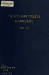 Book preview: Presbyterian College Alumni News (Volume Vol. 8, No. 4) by V. A. (Vincent Adams) Renouf