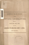 Book preview: Proceedings of the joint convention of the Nevada Legislature held on January 22d, 1873, also, the Address of Senator John P. Jones, then delivered by Nevada. Legislature