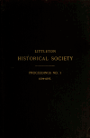 Book preview: Proceedings of the Littleton Historical Society (Volume no.1-2) by Littleton Historical Society (Mass.)