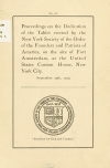 Book preview: Proceedings on the dedication of the tablet erected by the New York society of the Order of the founders and patriots of America, on the site of Fort by Order of the Founders and Patriots of America. New