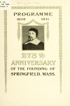 Book preview: Programme, 1636, 1911; 275th anniversary of the founding of Springfield, Mass by Mass Springfield