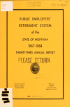Book preview: Public Employees' Retirement System of the state of Montana ... annual report (Volume 1968) by Montana. Public Employees' Retirement System