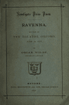 Book preview: Ravenna : recited in the Theatre, Oxford, June 26, 1878 by Oscar Wilde