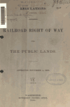 Book preview: Regulations concerning railroad right of way over the public lands by United States. General Land Office