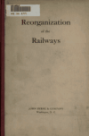 Book preview: Reorganization of the railways by Taylor Vinson