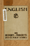 Book preview: Report of progress (Curricula) (Volume 3) by Duluth (Minn.). Public Schools