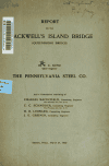 Book preview: Report on the Blackwell's Island Bridge (Queensboro Bridge) by F. C Kunz