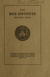 Book preview: Rice University General announcements (Volume 1921/22) by Francis Mairs Huntington-Wilson