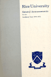 Book preview: Rice University General announcements (Volume 1973/74) by James Hamilton