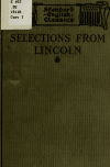 Book preview: Selections from the letters, speeches (Volume 1) by A Lincoln
