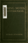 Book preview: Spring notes, and other poems by Susan Bostock