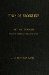 Book preview: Street list of persons twenty years of age and over in the town of Brookline as of .. (Volume 1960) by Brookline (Mass.). Registrars of Voters