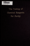 Book preview: The testing of chemical reagents for purity by C Krauch