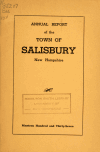 Book preview: Town of Salisbury, New Hampshire annual report (Volume 1937) by Salisbury (N.H.)