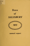 Book preview: Town of Salisbury, New Hampshire annual report (Volume 1973) by Salisbury (N.H.)