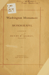 Book preview: Washington Monument monograph by Henry R. (Henry Robinson) Searle