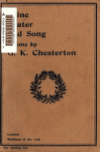 Book preview: Wine, water and song by G. K. (Gilbert Keith) Chesterton