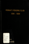 Book preview: The Woman's Reading Club (Volume yr.1896-1899) by Woman's Reading Club (Fort Wayne Ind.)