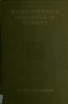 Book preview: Workingmen's insurance in Europe by Lee K. (Lee Kaufer) Frankel