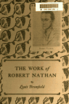 Book preview: The work of Robert Nathan by Louis Bromfield