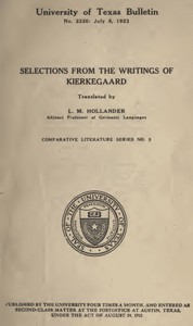 cover for book Selections from the Writings of Kierkegaard