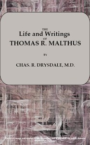 cover for book Life and Writings of Thomas R. Malthus