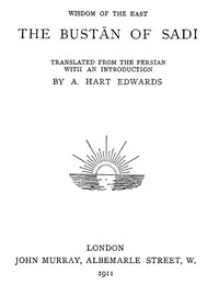 cover for book The Bustan of Sadi