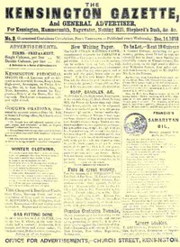 cover for book The Kensington Gazette, No. 2, December 14, 1853