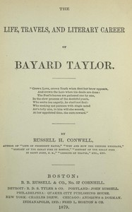 cover for book The Life, Travels, and Literary Career of Bayard Taylor