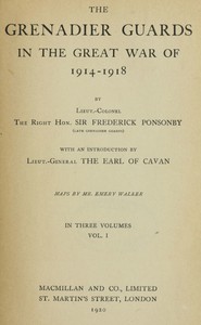 cover for book The Grenadier Guards in the Great War of 1914-1918, Vol. 1 of 3