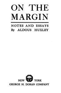 cover for book On the Margin: Notes and Essays