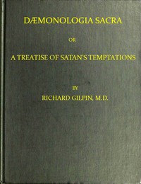 cover for book Dæmonologia Sacra; or, A Treatise of Satan's Temptations
