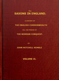 cover for book The Saxons in England, Volume 2 (of 2)