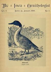 cover for book The Iowa Ornithologist, Volume 2, No. 2, January 1896