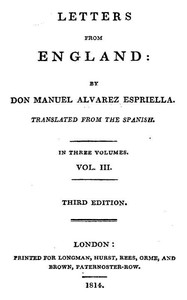 cover for book Letters from England, Volume 3 (of 3)
