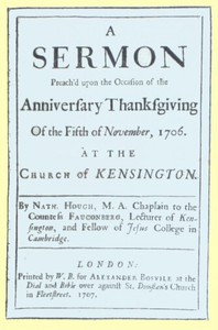 cover for book A Sermon Preach'd upon the Occasion of the Anniversary Thanksgiving of the Fifth of November, 1706