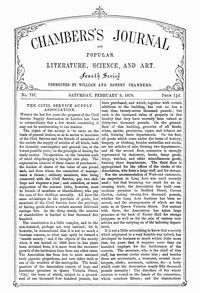 cover for book Chambers's Journal of Popular Literature, Science, and Art, No. 737, February 9, 1878