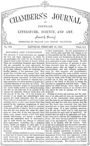 cover for book Chambers's Journal of Popular Literature, Science, and Art, No. 738, February 16, 1878