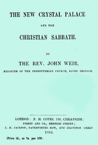 cover for book The New Crystal Palace and the Christian Sabbath
