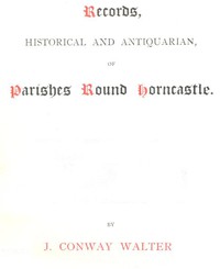 cover for book Records, Historical and Antiquarian, of Parishes Round Horncastle
