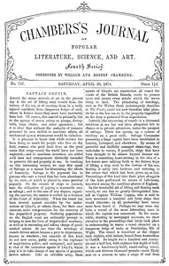 cover for book Chambers's Journal of Popular Literature, Science, and Art, No. 747, April 20, 1878